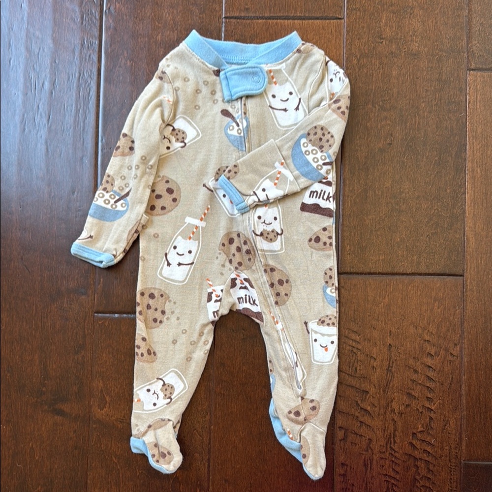 Honest Baby Newborn Milk and Cookies Kids One Piece Soft Cotton Zipper Pajama